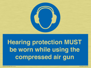 Hearing protection MUST be worn while using the compressed air gun
